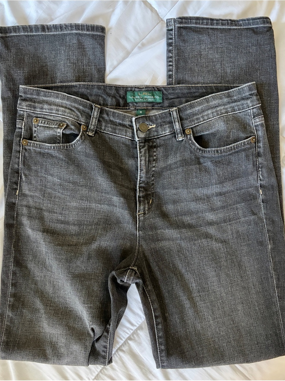 Lauren Ralph Lauren Women's Straight Leg Gray Denim Jeans